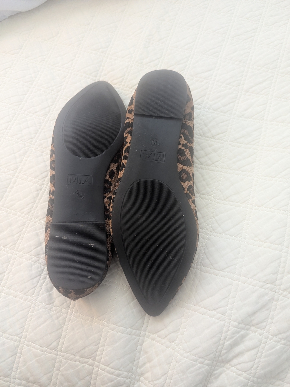 MIA Leopard-Print Pointed Toe Flat - Brown/Black Worn 1x. - Picture 2 of 5
